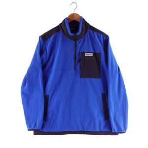 Outdoor Research Mens Large Blue Waffle Grid Fleece Quarter Zip Pullover Jacket